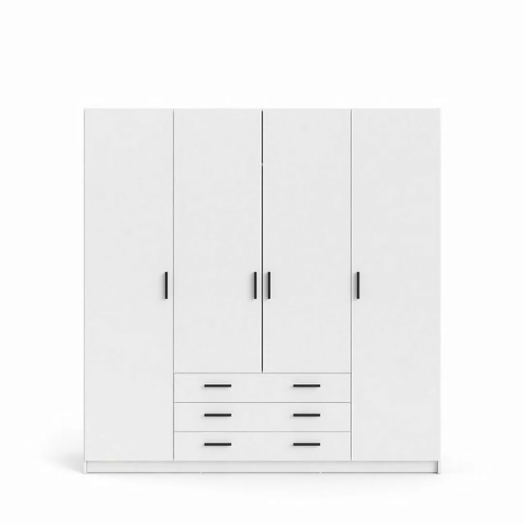 ebuy24 Kleiderschrank Spell Kleiderschrank B183 cm 4 Türen und 3 Schubla günstig online kaufen