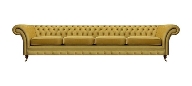 JVmoebel 4-Sitzer Wohnzimmer Gelb Sofa Viersitzer Couch Chesterfield Polste günstig online kaufen