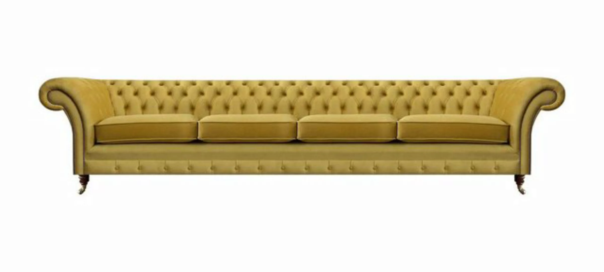 JVmoebel 4-Sitzer Wohnzimmer Gelb Sofa Viersitzer Couch Chesterfield Polste günstig online kaufen