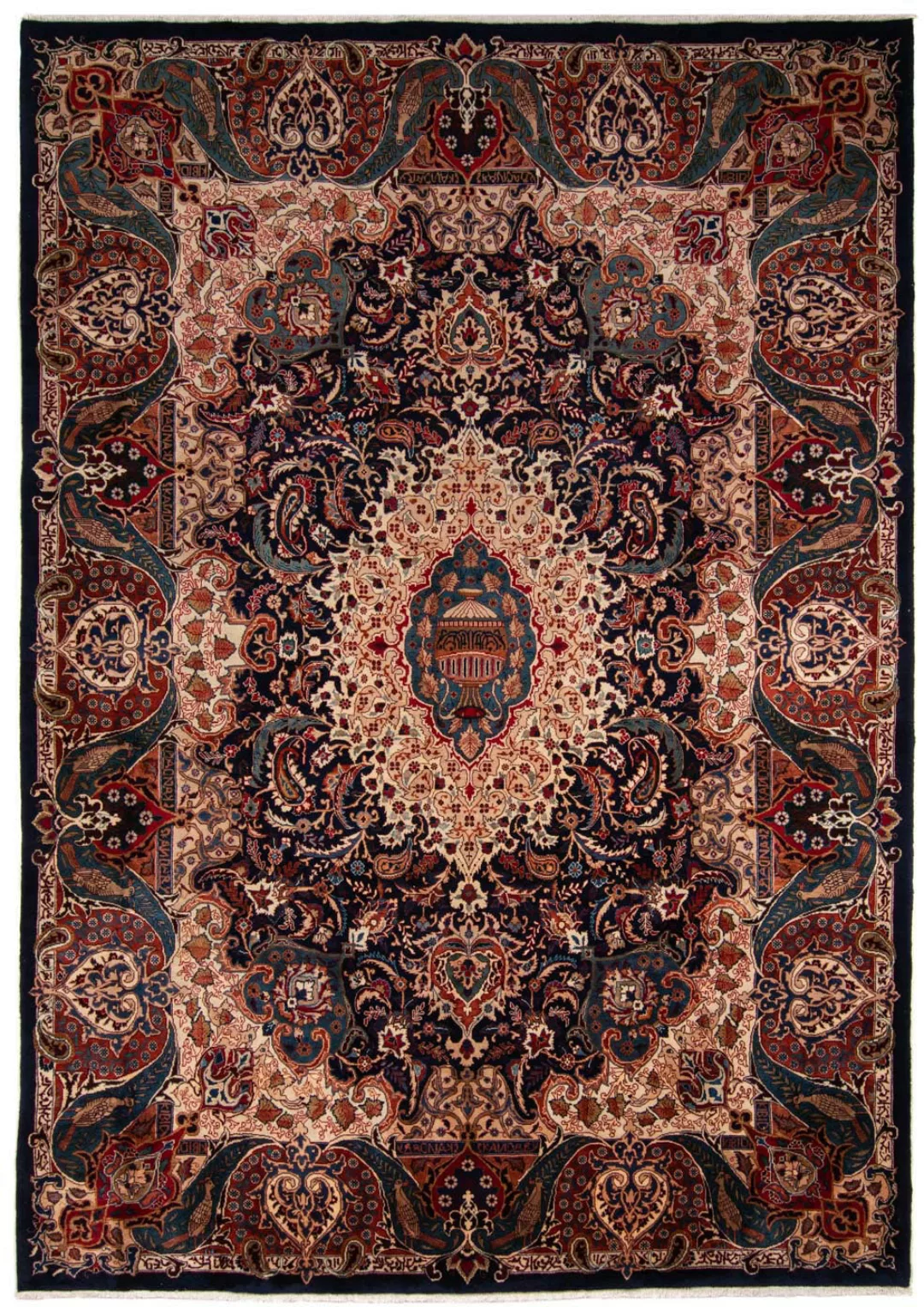 morgenland Wollteppich »Kaschmar Medaillon Blu scuro 365 x 257 cm«, rechtec günstig online kaufen