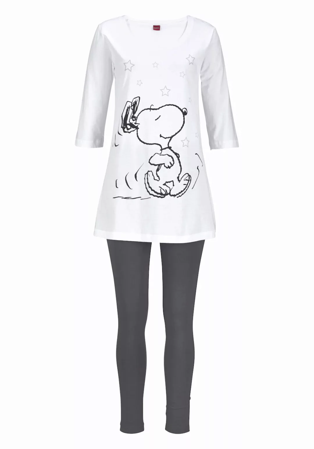 Peanuts Pyjama, (2 tlg.), mit Leggings und legerem Shirt mit Snoopy Druck günstig online kaufen
