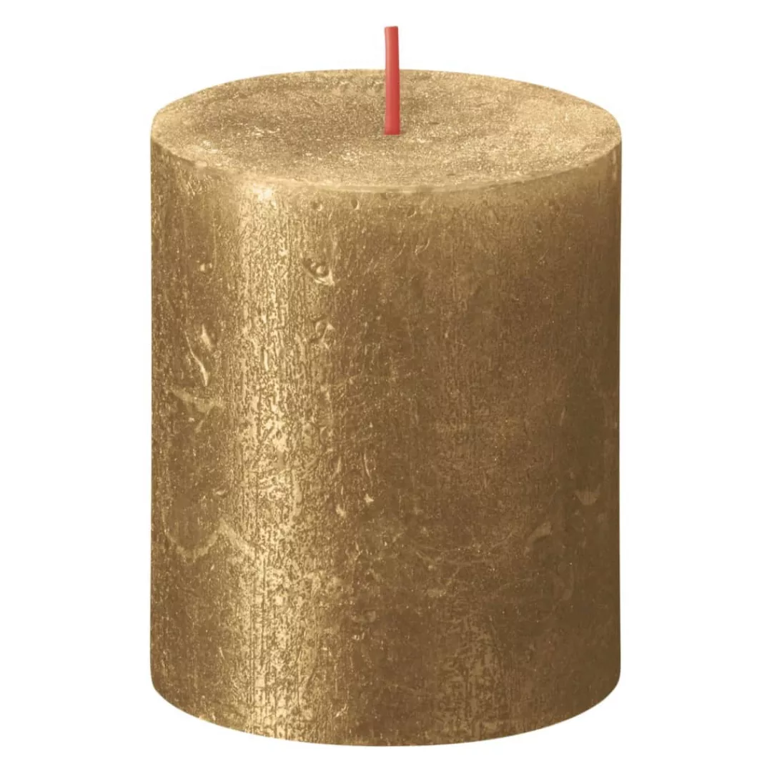 Bolsius Rustikale Stumpenkerzen Shimmer 4 Stk. 80x68 Mm Golden günstig online kaufen