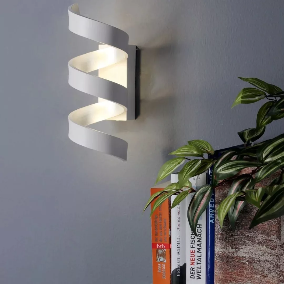 Luce Design LED-Wandlampe Helix Weiß-Silber 26 x 10 x 13,5 cm günstig online kaufen