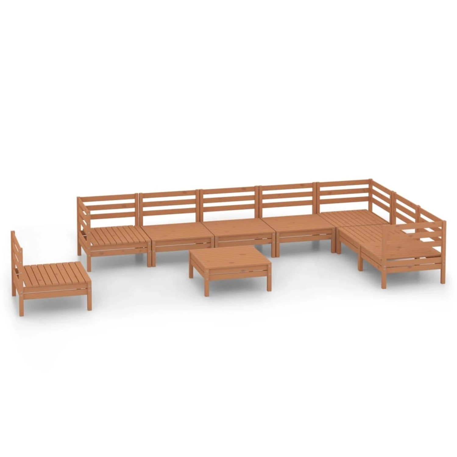 9-tlg. Garten-lounge-set Massivholz Kiefer Honigbraun günstig online kaufen