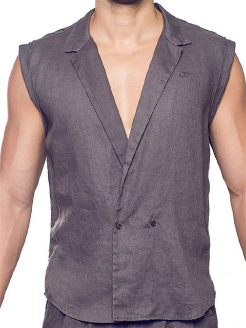 2eros Sweatweste 2Eros Breezy Single Button Wrap Vest Dark Gray L günstig online kaufen