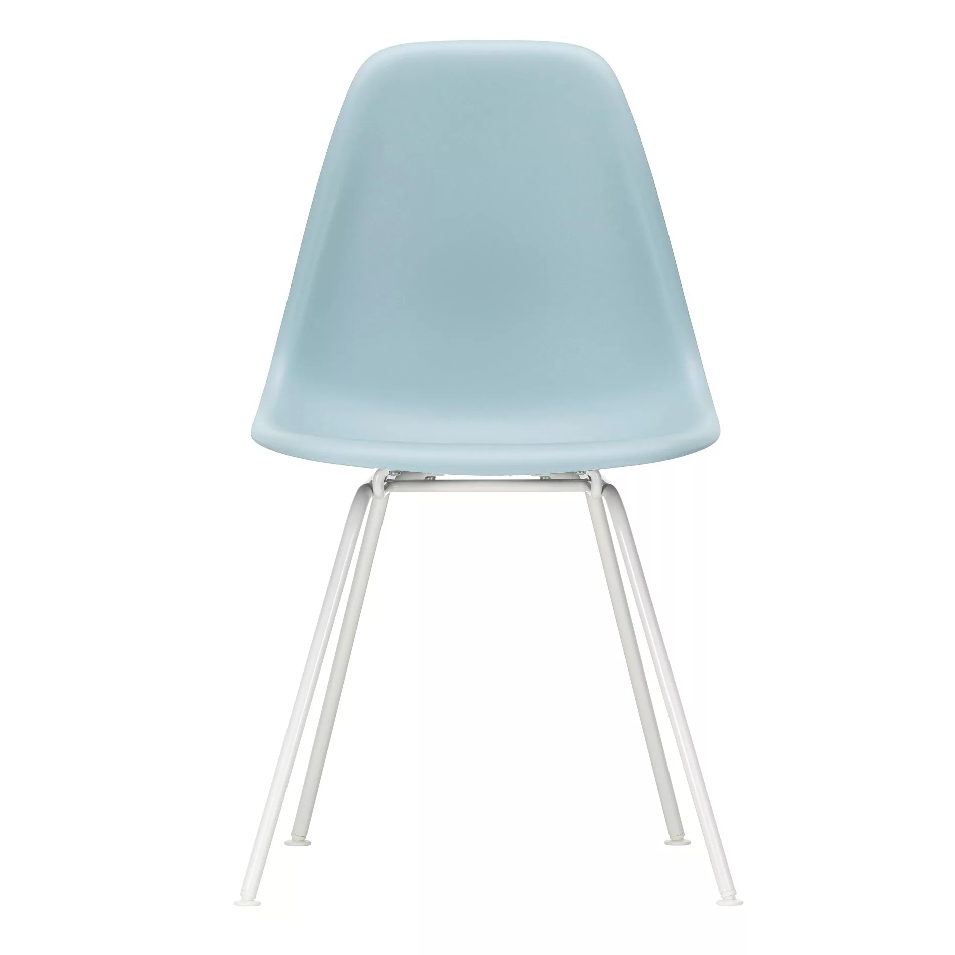 Vitra - Eames Plastic Side Chair DSX Gestell weiß - eisgrau/Sitzschale Poly günstig online kaufen