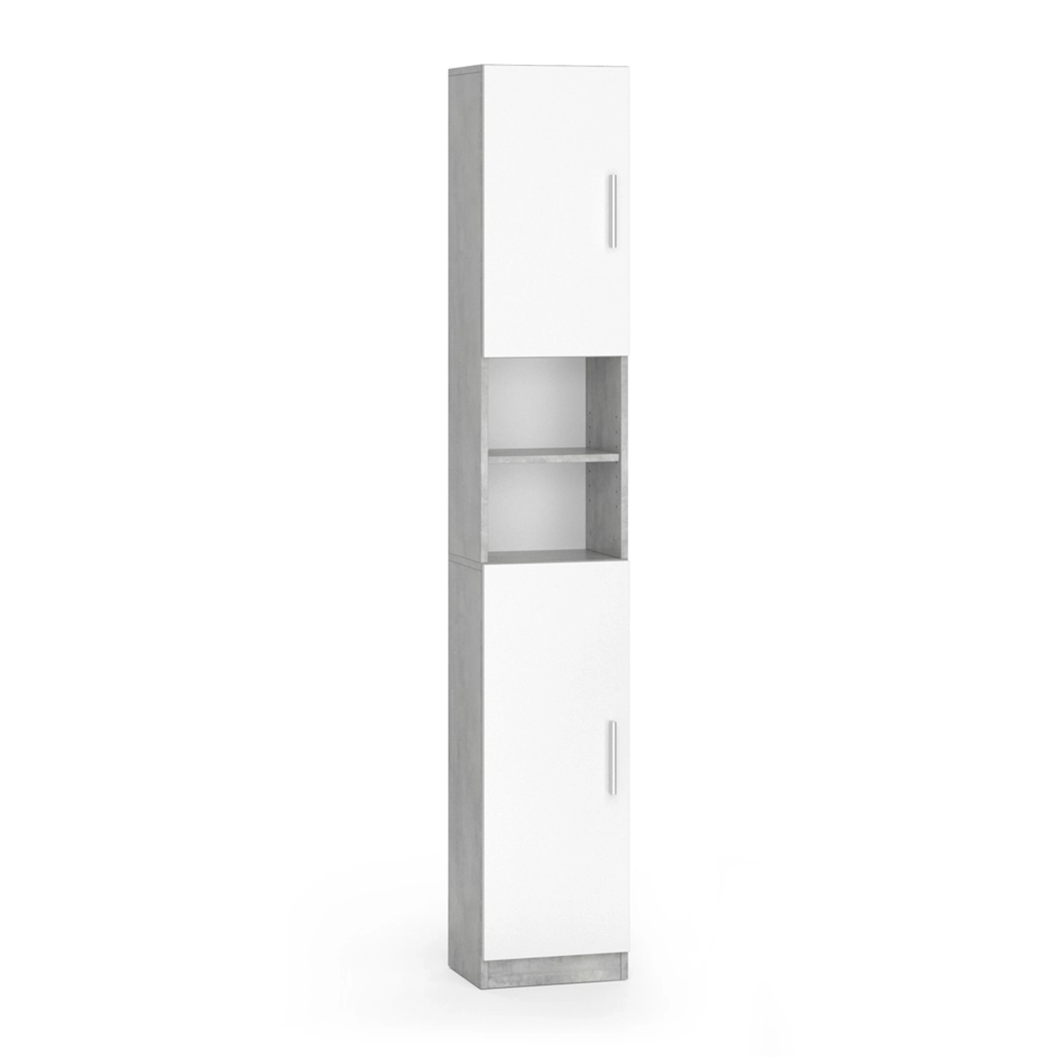 Vicco Badschrank Luis Beton/Weiß 32 x 190 cm günstig online kaufen