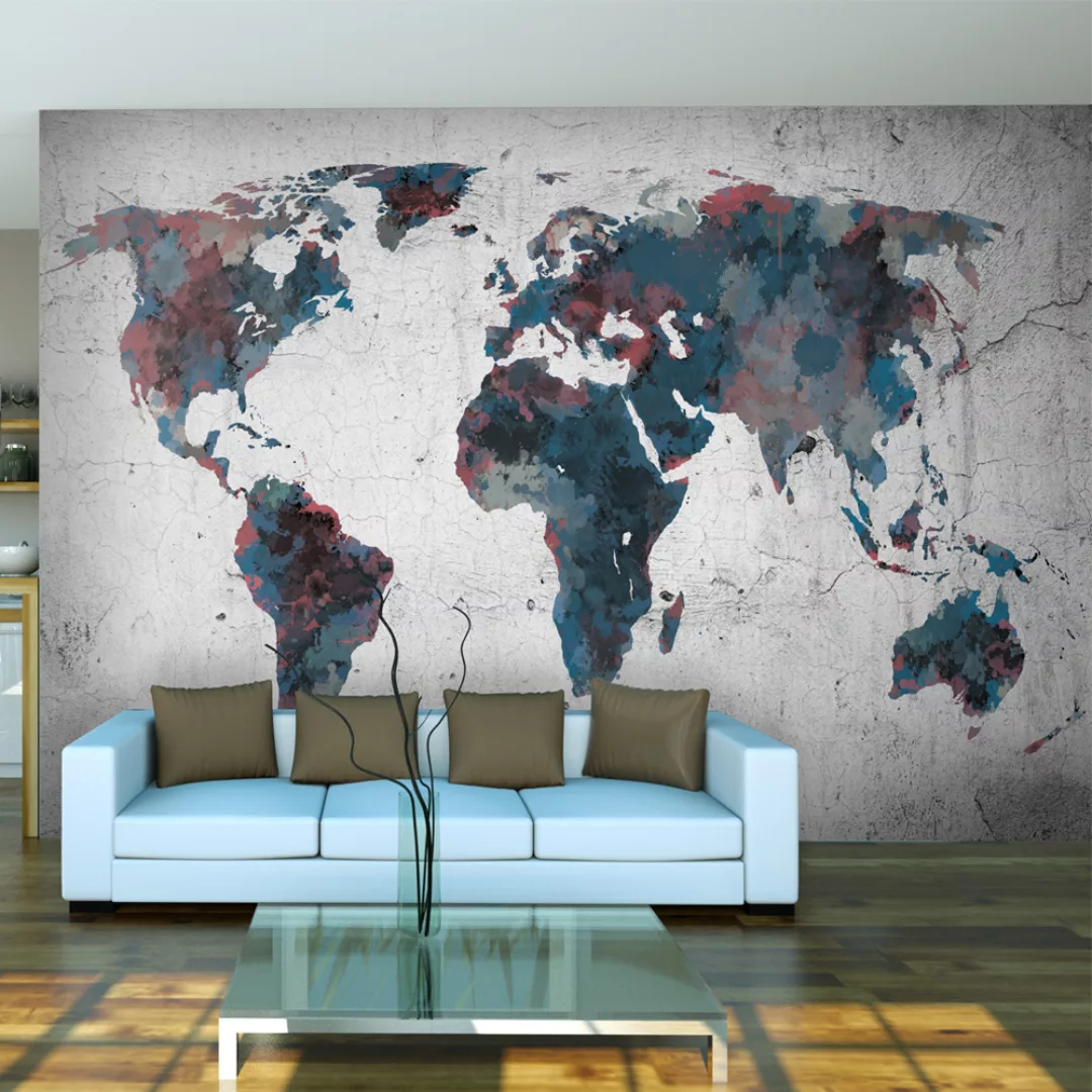 Fototapete - World map on the wall günstig online kaufen