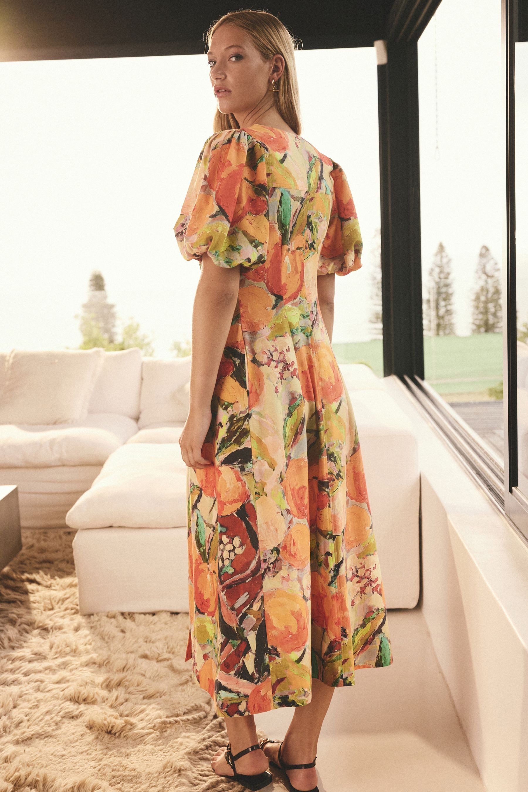 Next Midikleid Durchgeknöpftes Midikleid mit Leinen günstig online kaufen
