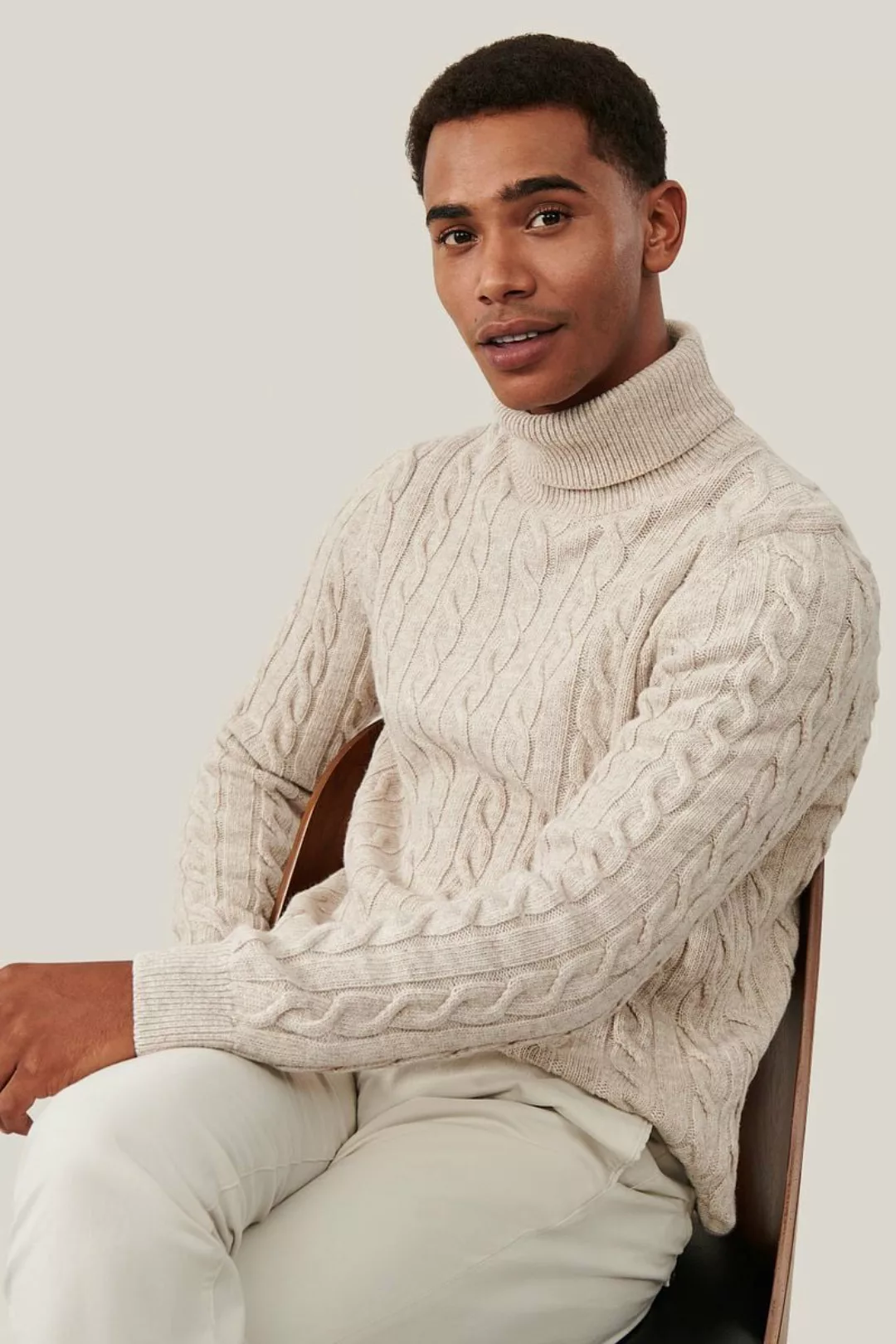 Cavallaro Marzano Roll Neck Beige - Größe M günstig online kaufen