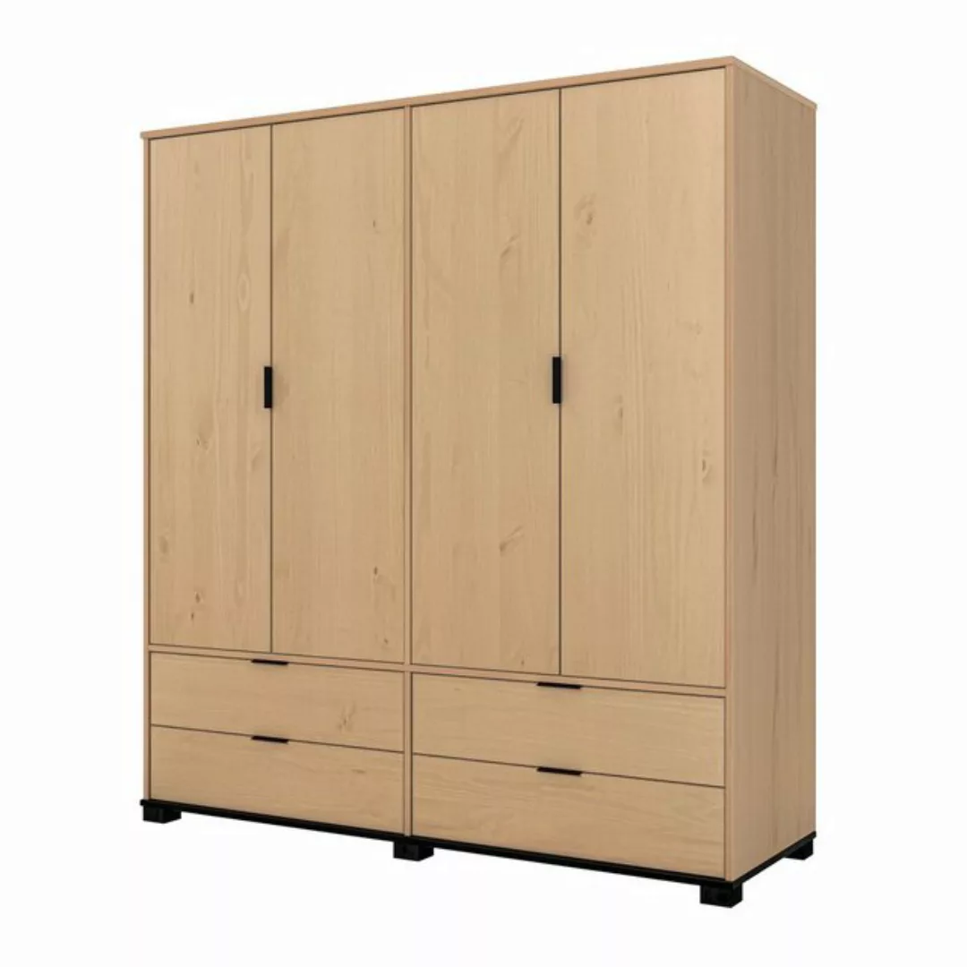 Inter Link Kleiderschrank Luna 4T4S Kiefer Massivholz günstig online kaufen