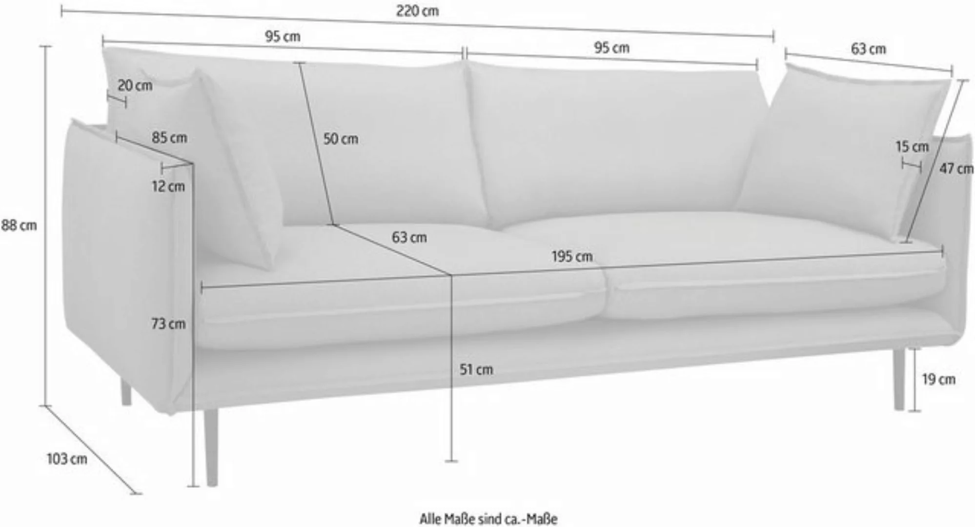 INOSIGN 3-Sitzer "Somba", mit dickem Keder und eleganter Optik günstig online kaufen