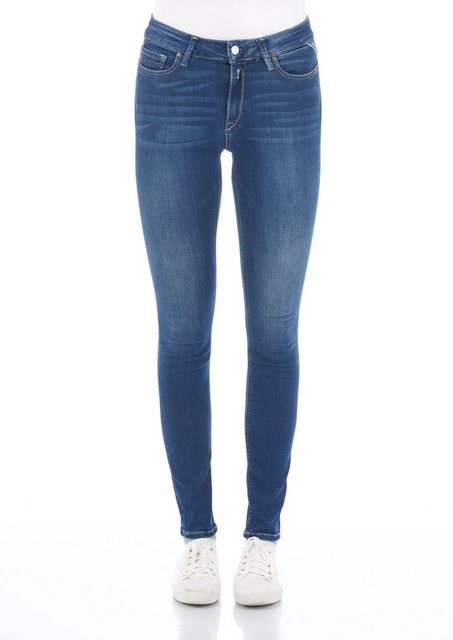 Replay Damen Jeans Luzien - Skinny Fit - Blau -Medium Blue günstig online kaufen