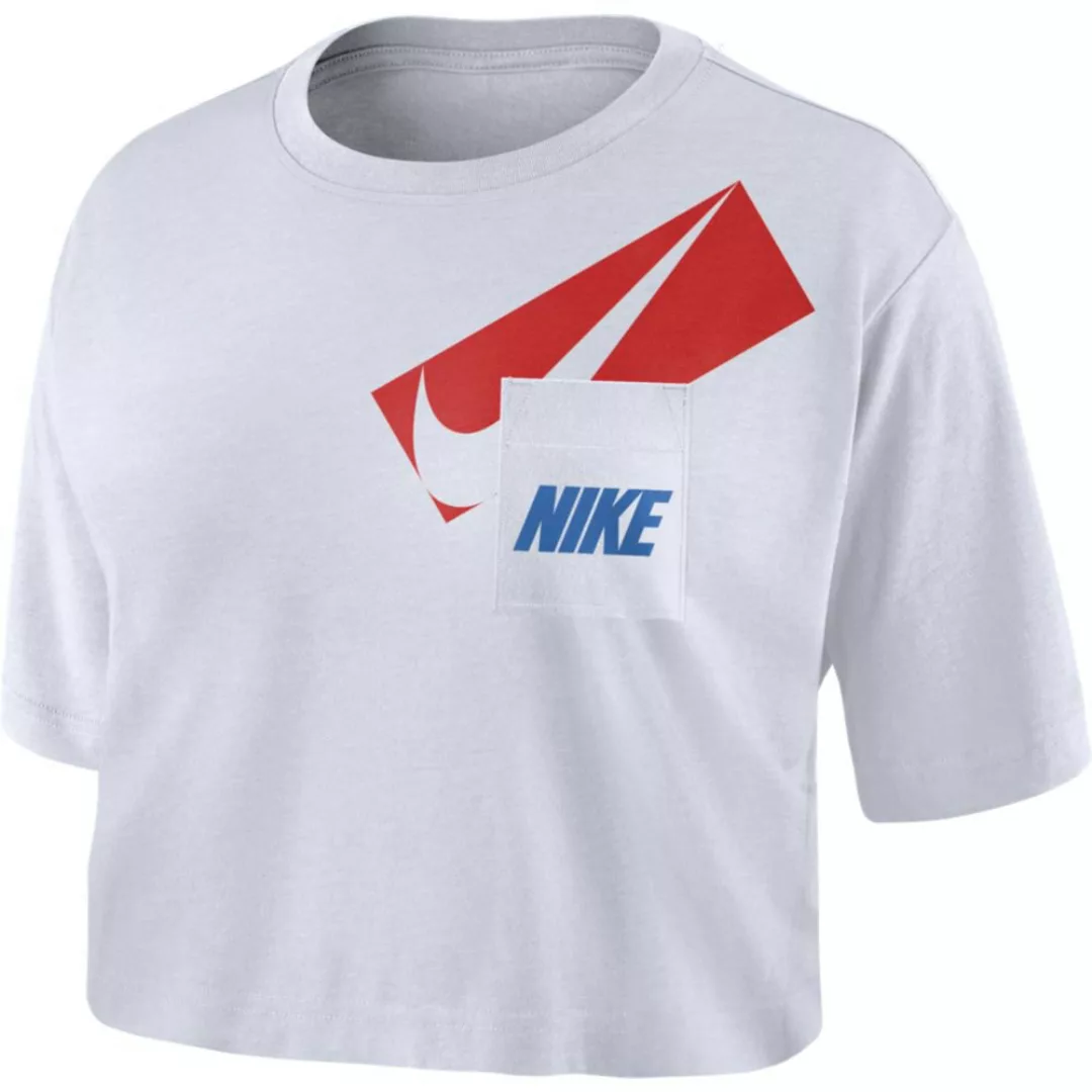Nike Dri-fit Graphic Crop Kurzarm T-shirt XS White / Black günstig online kaufen