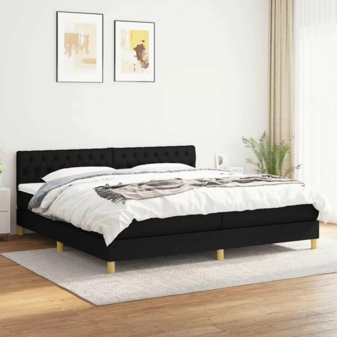 vidaXL Boxspringbett Boxspringbett mit Matratze Schwarz 200x200 cm Stoff Be günstig online kaufen