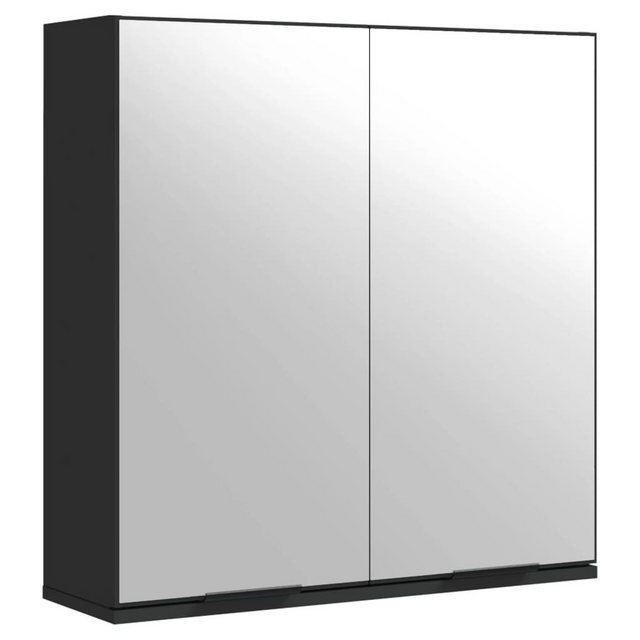 vidaXL Kleiderschrank Spiegelschrank Schwarz 64x20x67 cm Holzwerkstoff günstig online kaufen