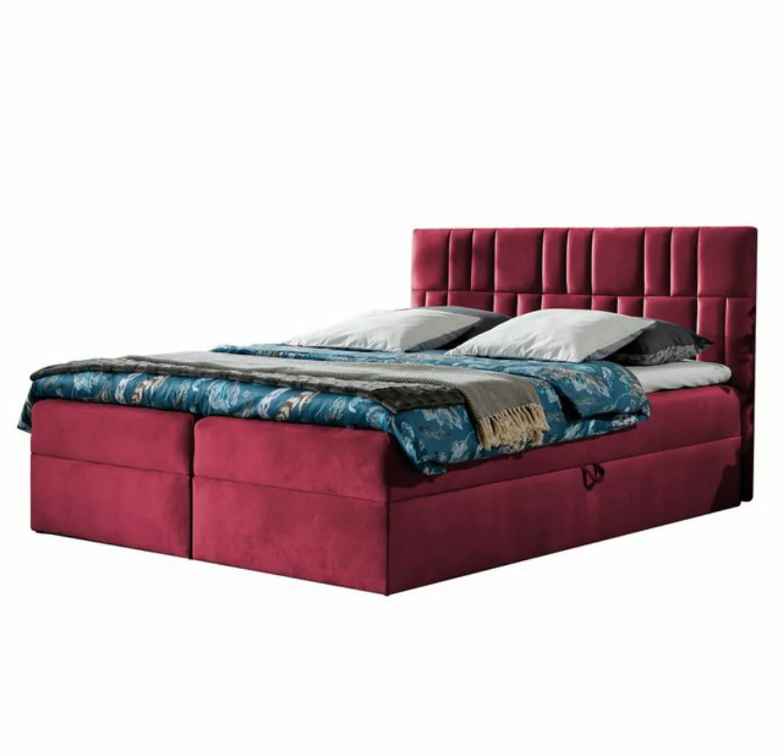 Furnix Boxspringbett TREZO 3 120x200 Polsterbett mit Bettkasten und Topper günstig online kaufen