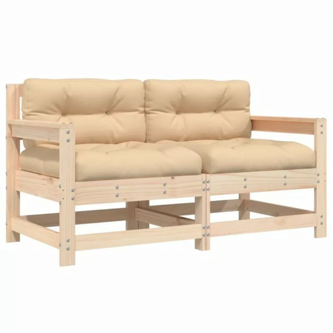 vidaXL Sofaelement Gartenstühle mit Kissen 2 Stk. Massivholz Kiefer (1 St) günstig online kaufen