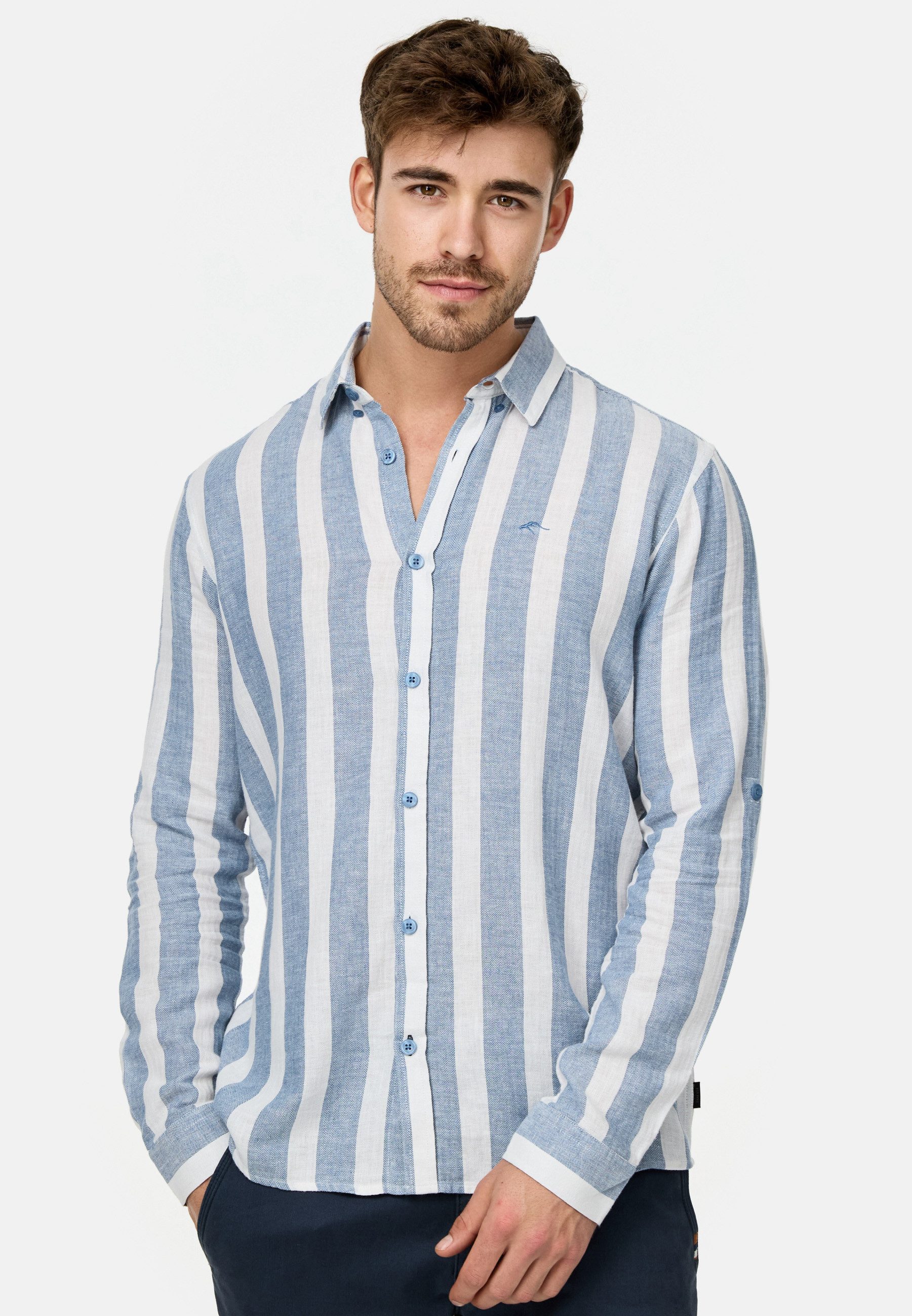 Indicode Langarmhemd Brayden mit Button-Down-Kragen günstig online kaufen