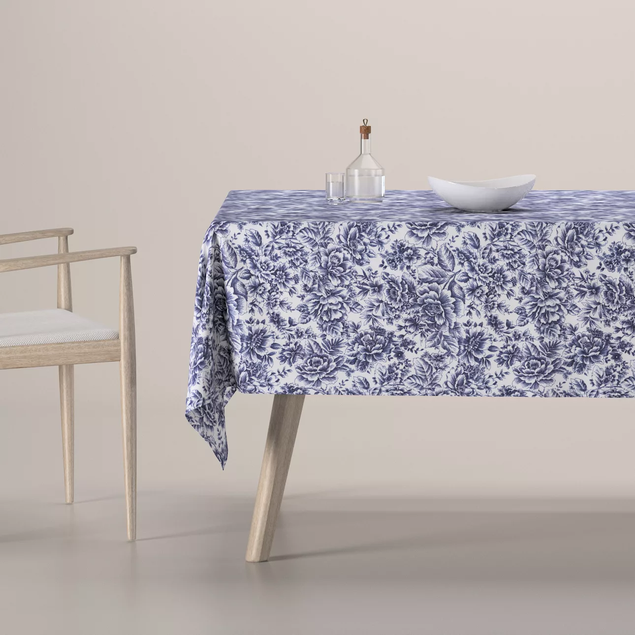 Rechteckige Tischdecke, weiß-blau, Arte (144-04) günstig online kaufen