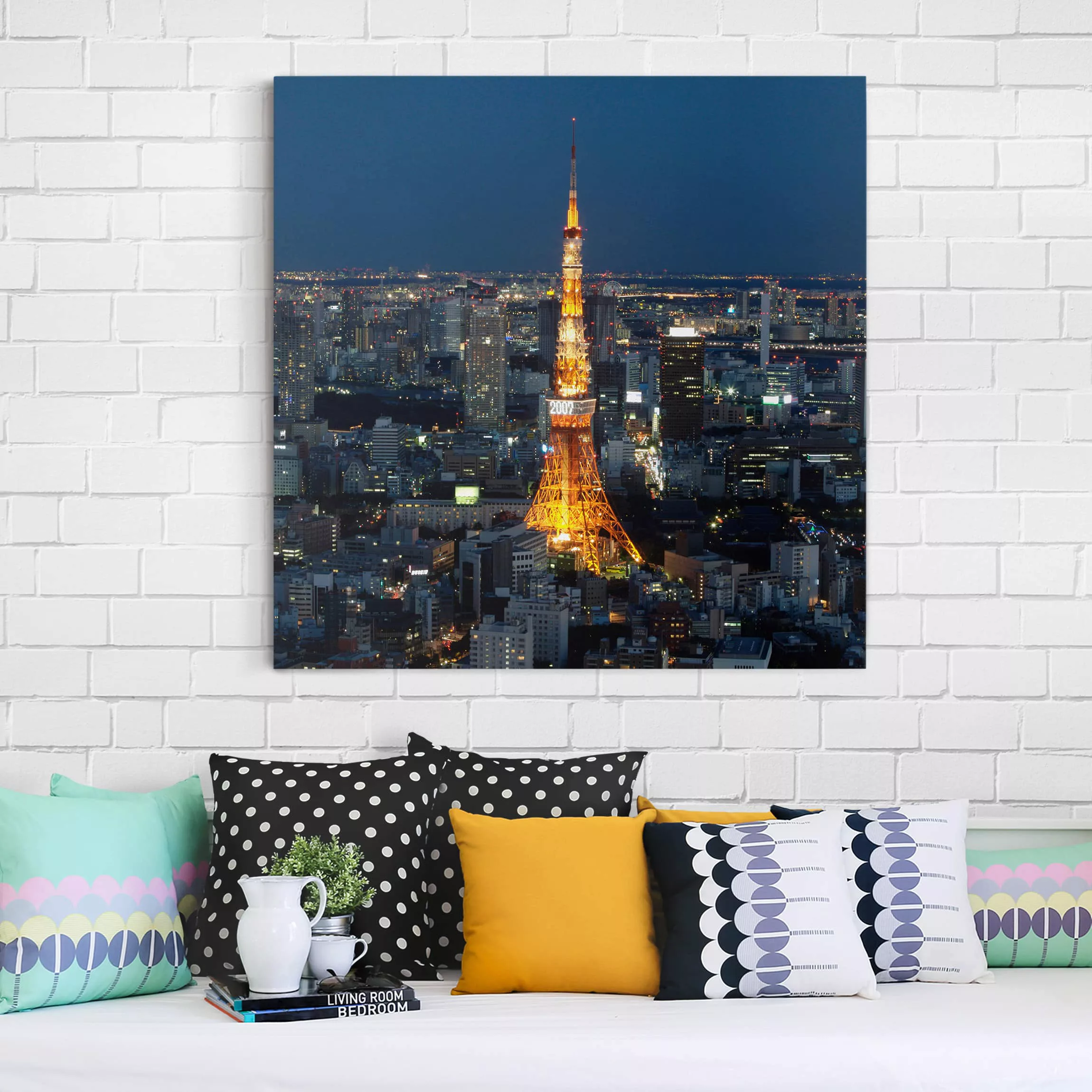Leinwandbild Architektur & Skyline - Quadrat Tokyo Tower günstig online kaufen