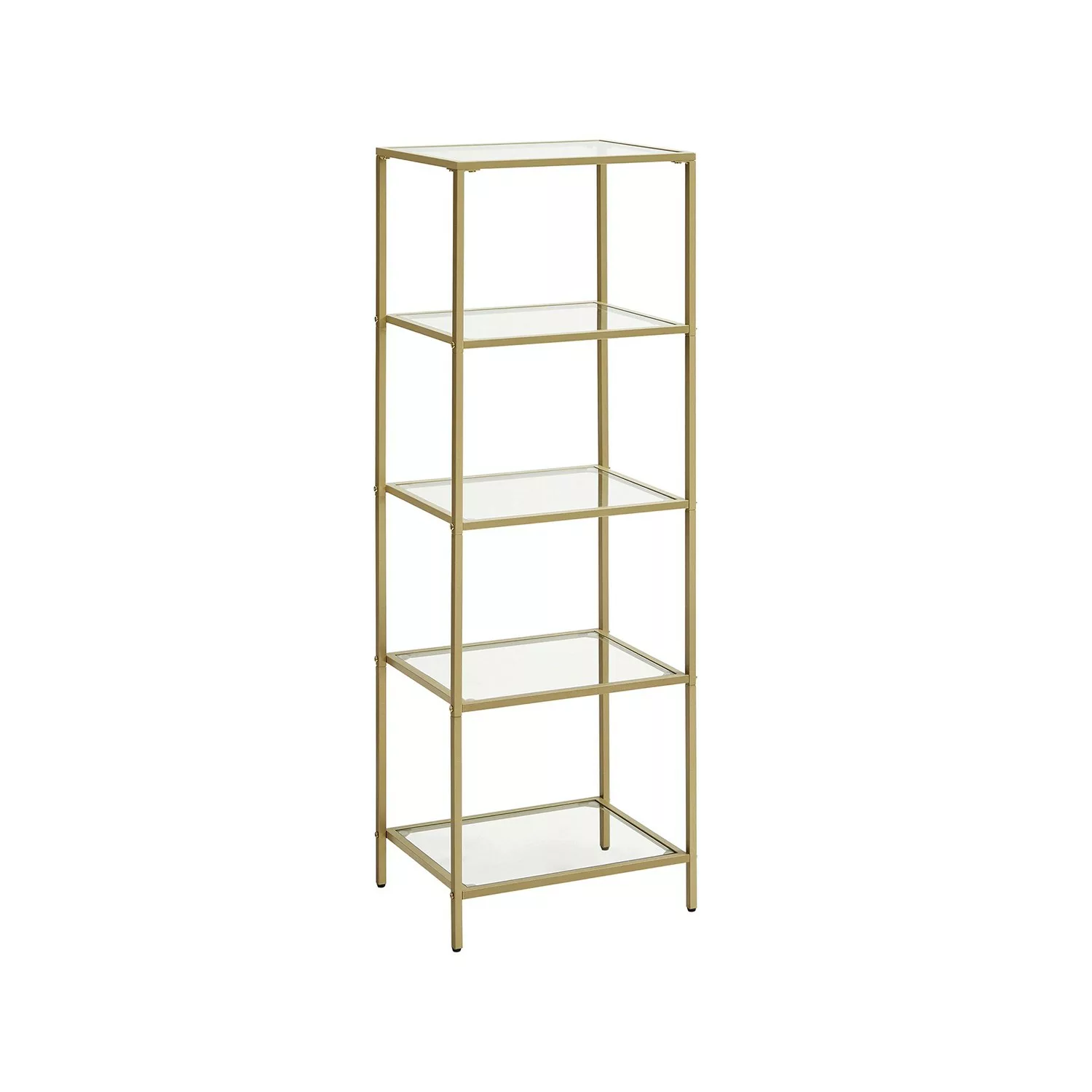 Vasagle Standregal 5 Ablagen 30 cm x 40 cm x 124,5 cm Gold günstig online kaufen