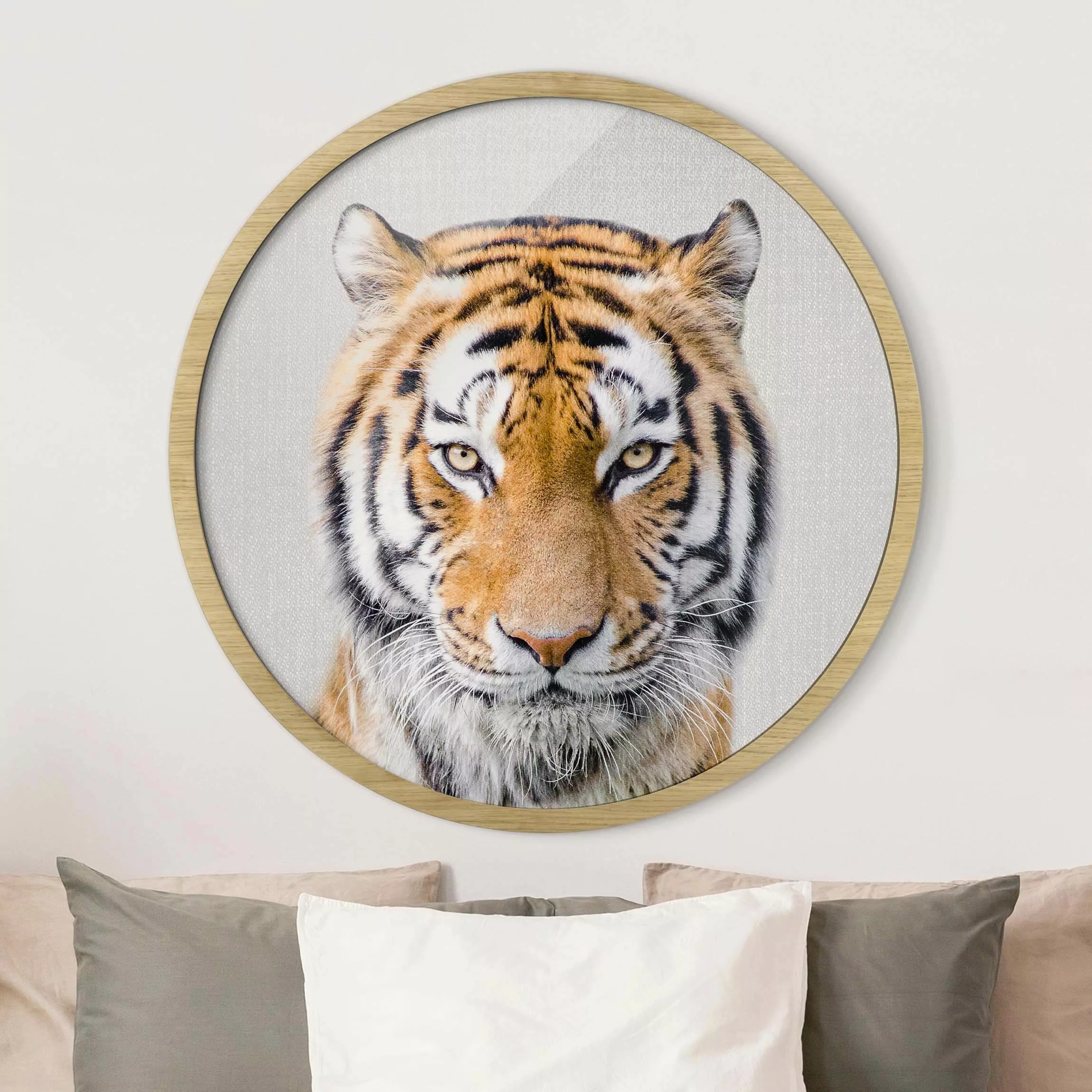 Rundes Gerahmtes Bild Tiger Tiago günstig online kaufen