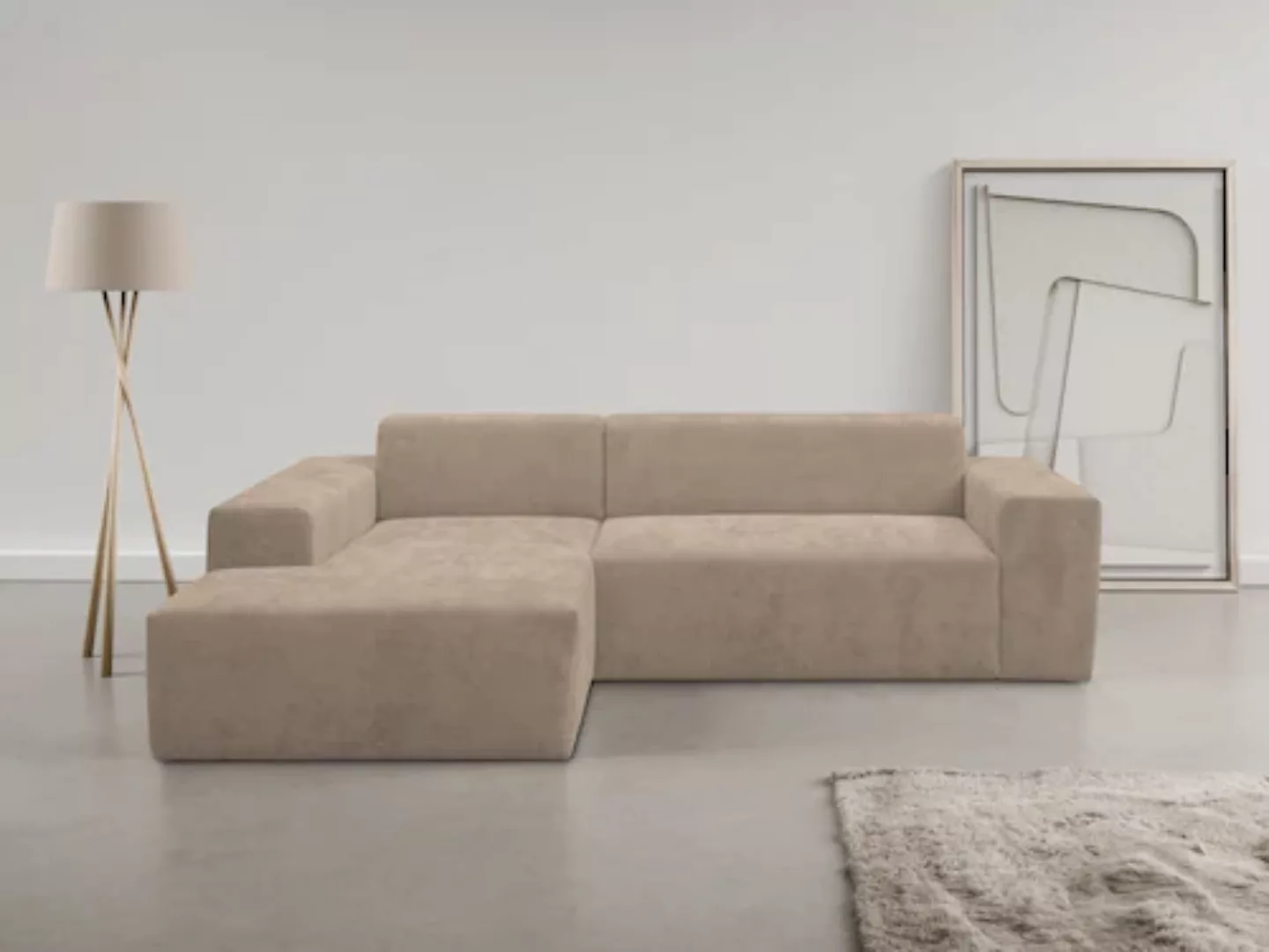 WERK2 Ecksofa "Zeus-L", Curvy Trend Ecksofa mit urbaner Optik günstig online kaufen