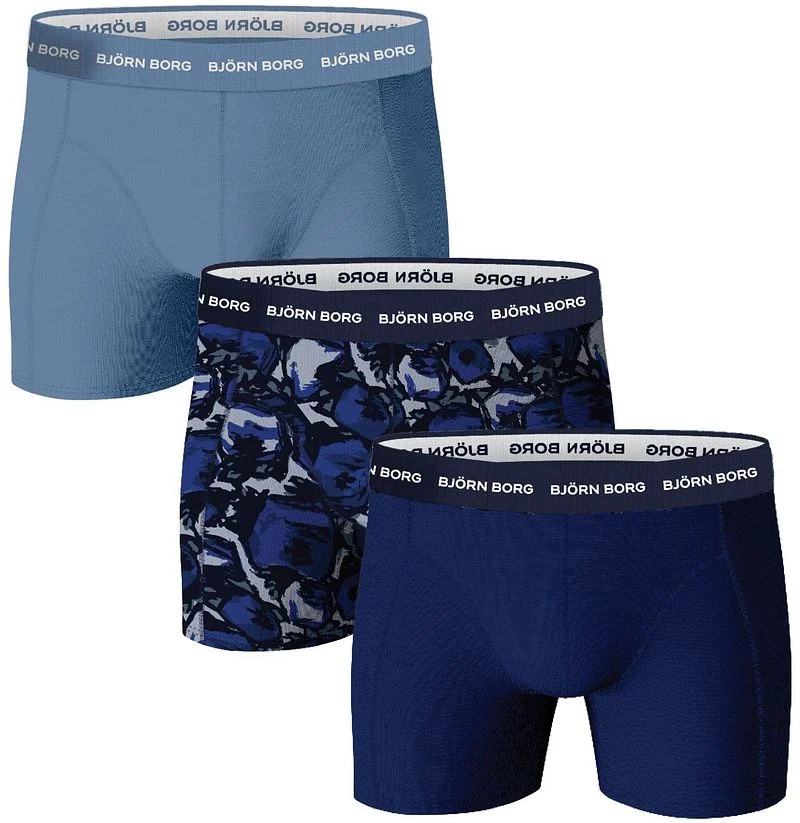 Bjorn Borg Boxers Cotton Stretch 3-Pack Blau - Größe M günstig online kaufen