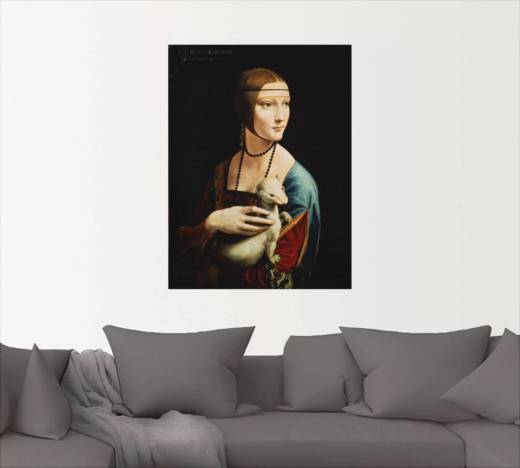 Artland Wandbild "Dame mit dem Hermelin Porträt", Frau, (1 St.), als Leinwa günstig online kaufen