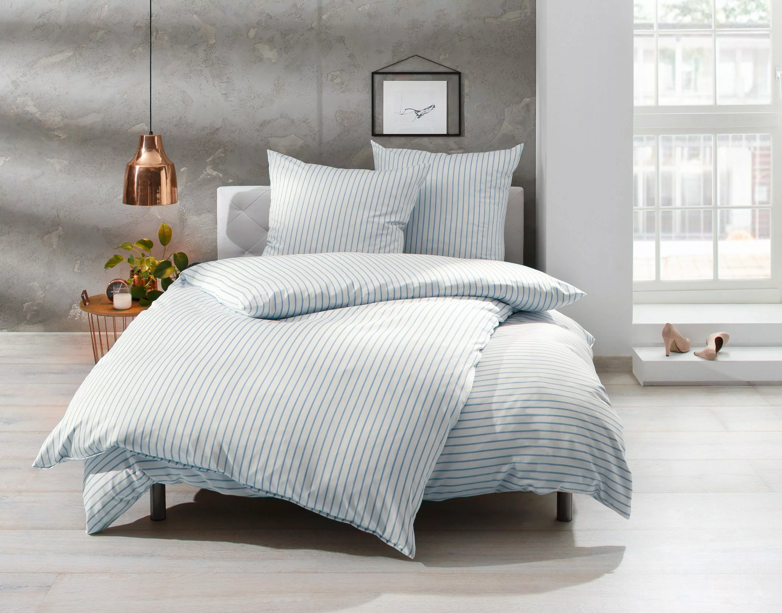 BETTWAESCHE-MIT-STIL Bettwäsche Mako Satin Bettwäsche Streifen günstig online kaufen