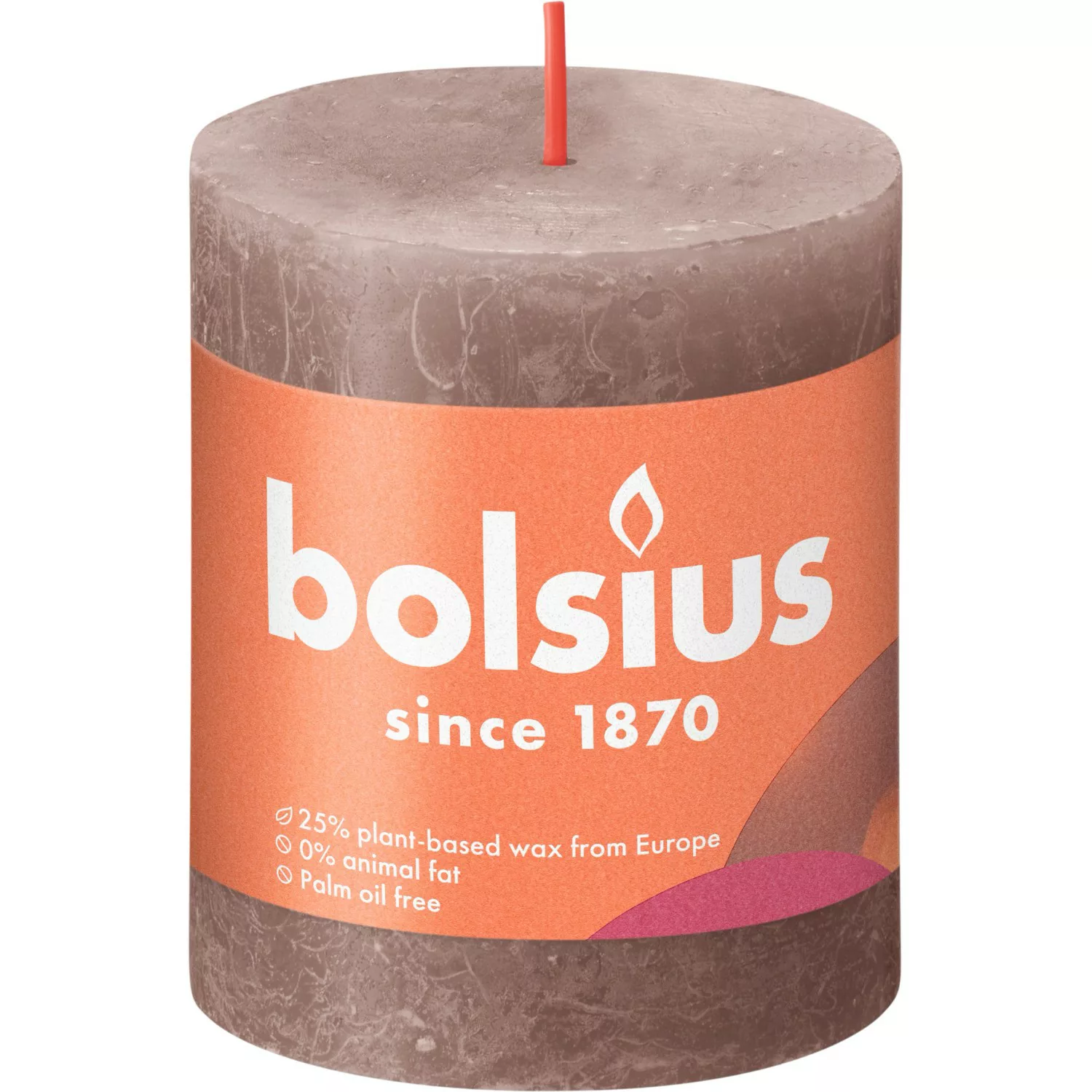 Bolsius Rustik-Kerze Shine 80/68 mm Rustikales Taupe günstig online kaufen