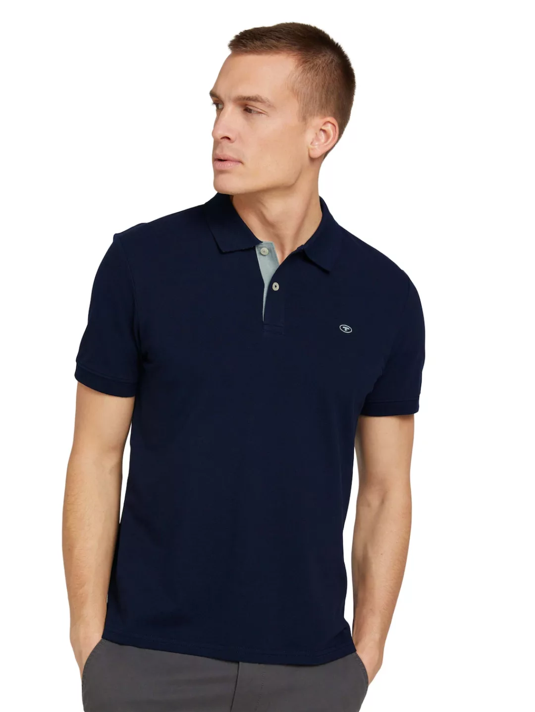 TOM TAILOR Poloshirt, mit Knopfleiste und Logo günstig online kaufen