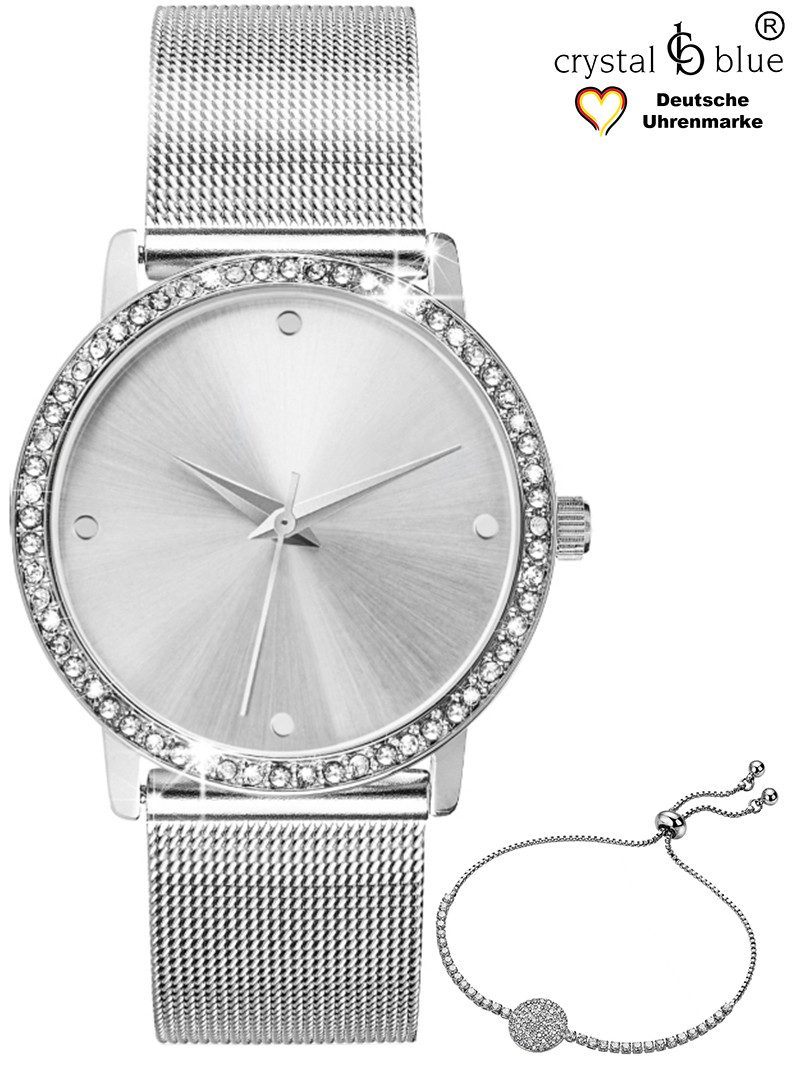 crystal blue Quarzuhr Damenuhr silber 62 günstig online kaufen
