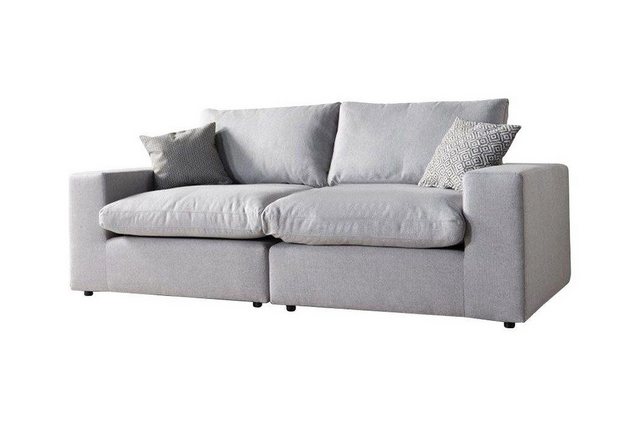 Xlmoebel 2-Sitzer Grau 2 Sitzer Sofa Couch Textil Wohnlandschaft Wohnzimmer günstig online kaufen