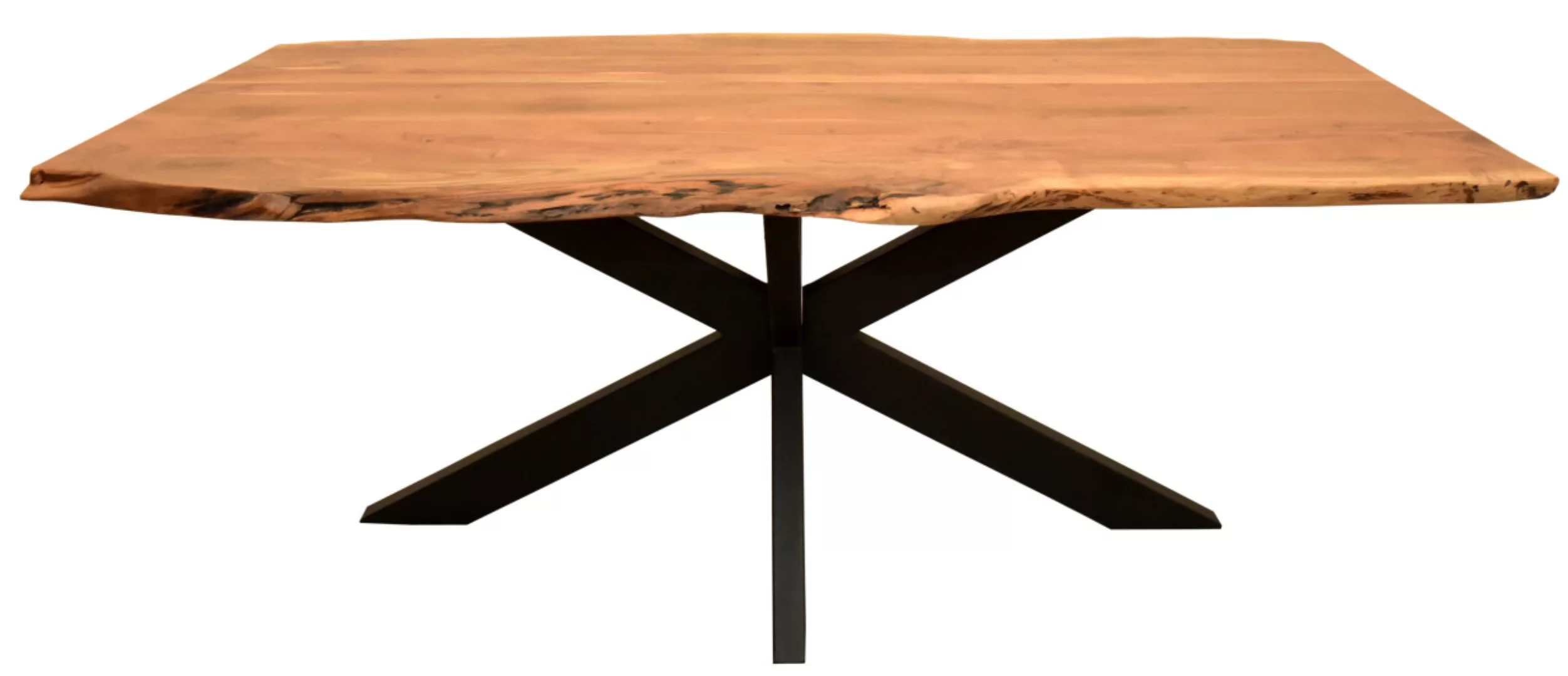 Baumkantentisch Catania Akazie Cross Gestell 200 x 100 cm günstig online kaufen