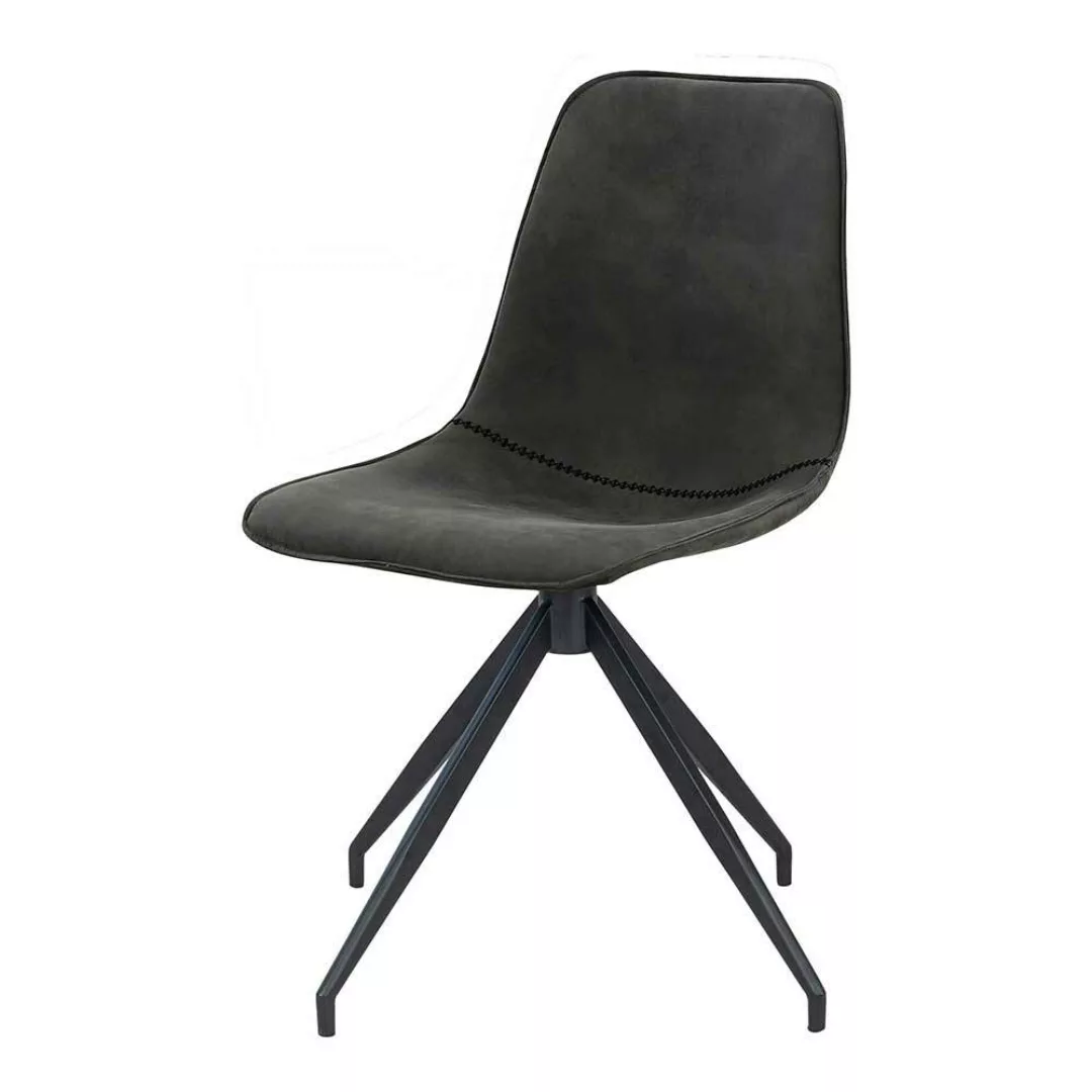 Esstisch Stühle Set aus Microfaser und Metall drehbar (2er Set) günstig online kaufen