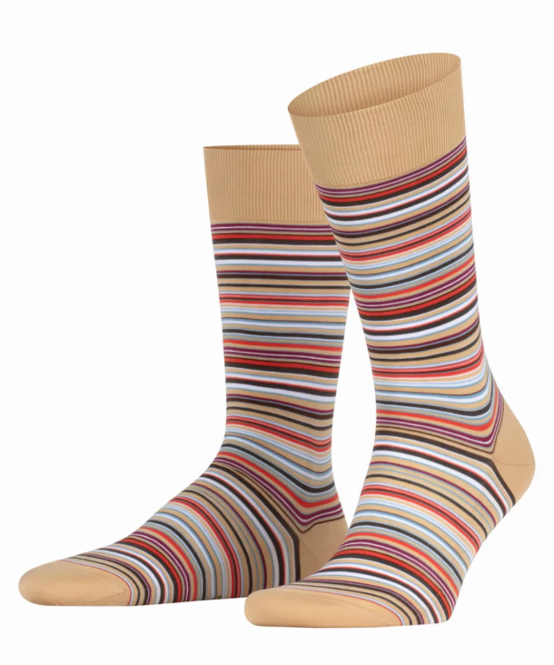 FALKE Microblock Herren Socken, 41-42, Beige, Streifen, Baumwolle, 14041-40 günstig online kaufen