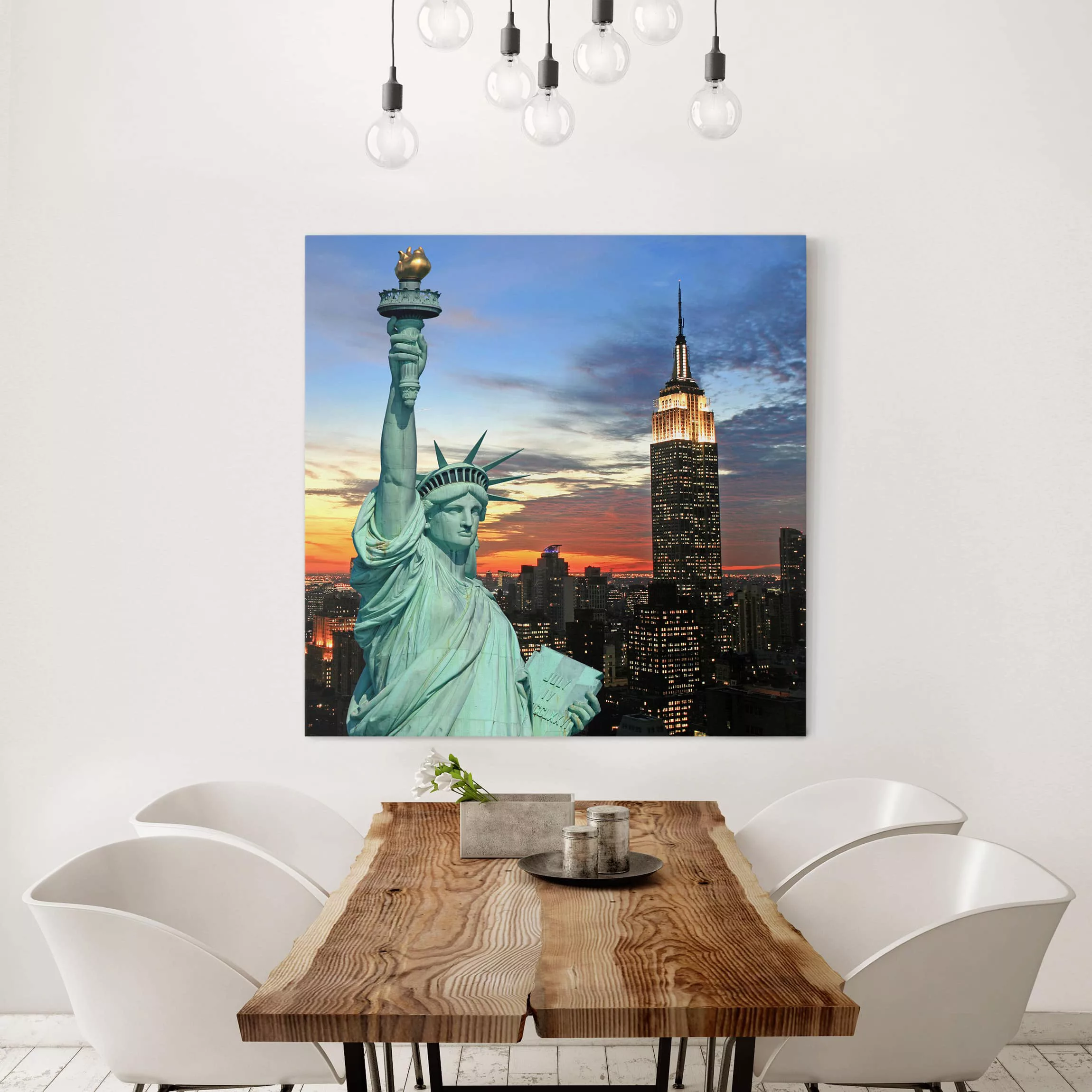 Leinwandbild New York - Quadrat New York at Night günstig online kaufen