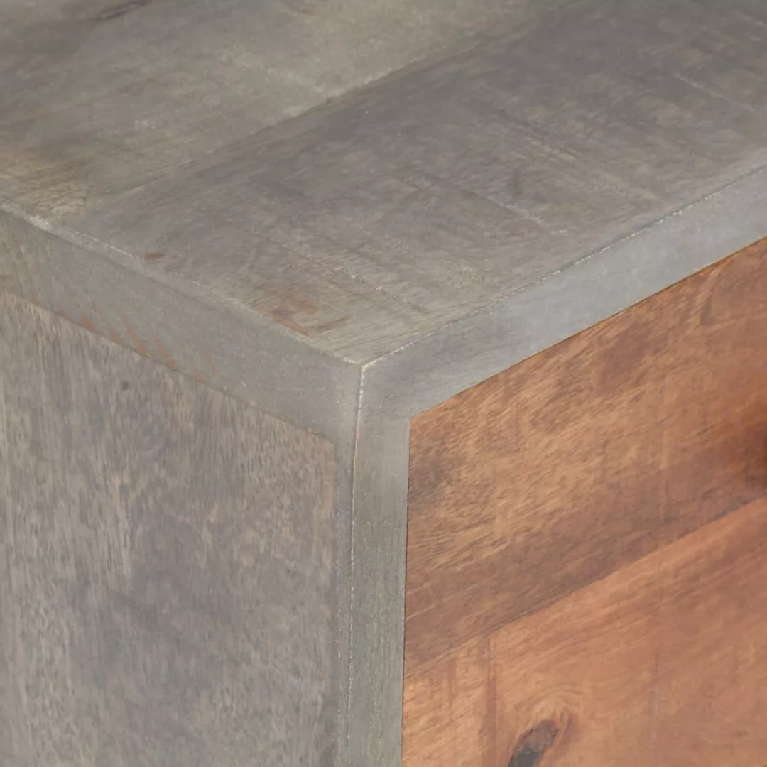 Nachttisch Grau 40x30x50 Cm Raues Mango-massivholz günstig online kaufen