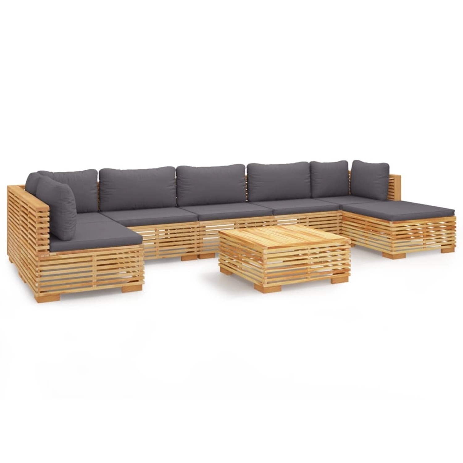 vidaXL 8-tlg Garten-Lounge-Set mit Kissen Massivholz Teak Modell 4 günstig online kaufen