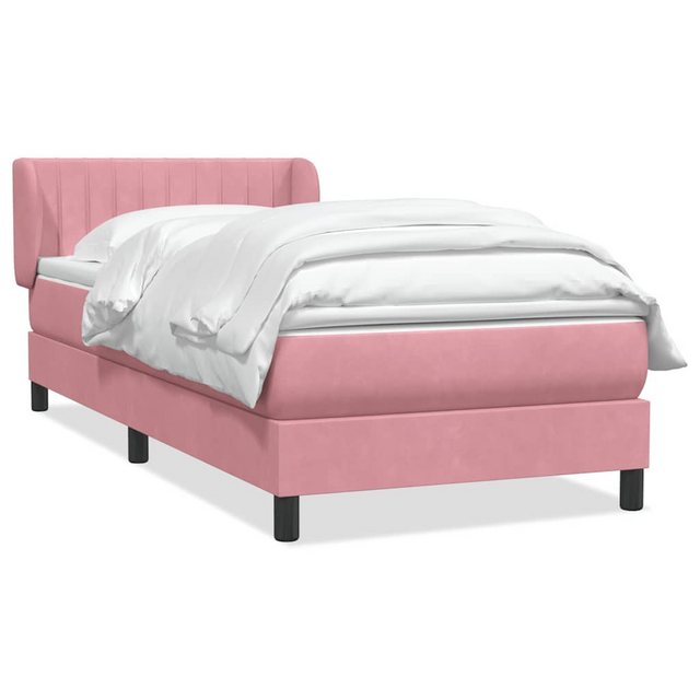 vidaXL Boxspringbett, Boxspringbett mit Matratze Rosa 100x220 cm Samt günstig online kaufen