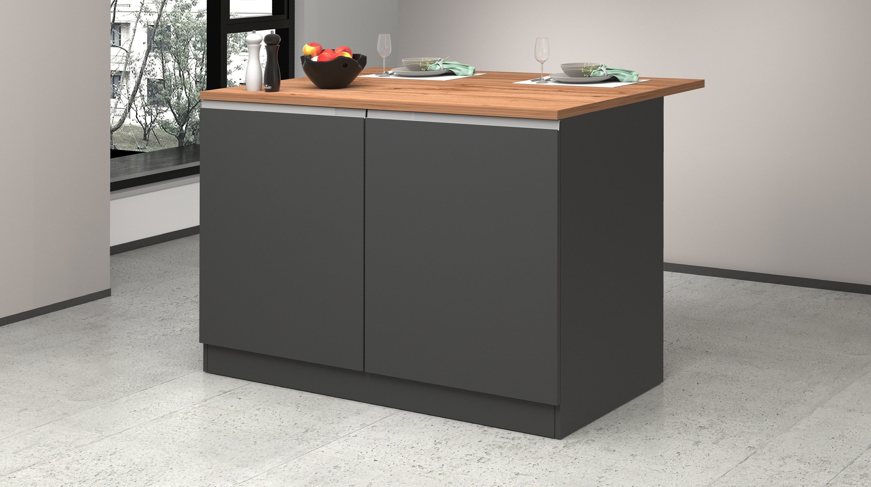 KOCHSTATION Kücheninsel KS-Sole, Breite 125 cm, günstig online kaufen
