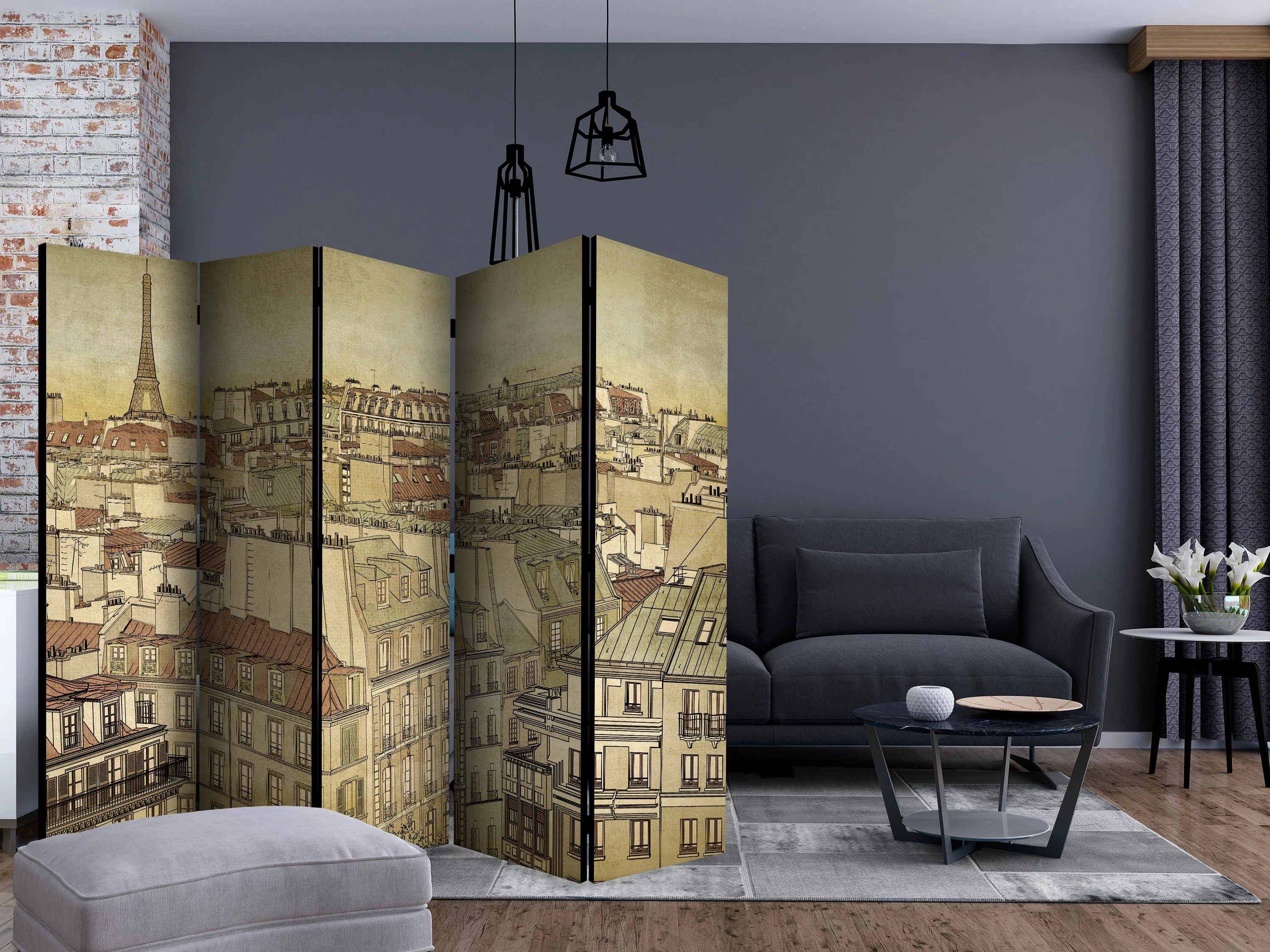 5-teiliges Paravent - Good Bye Paris! Ii [room Dividers] günstig online kaufen