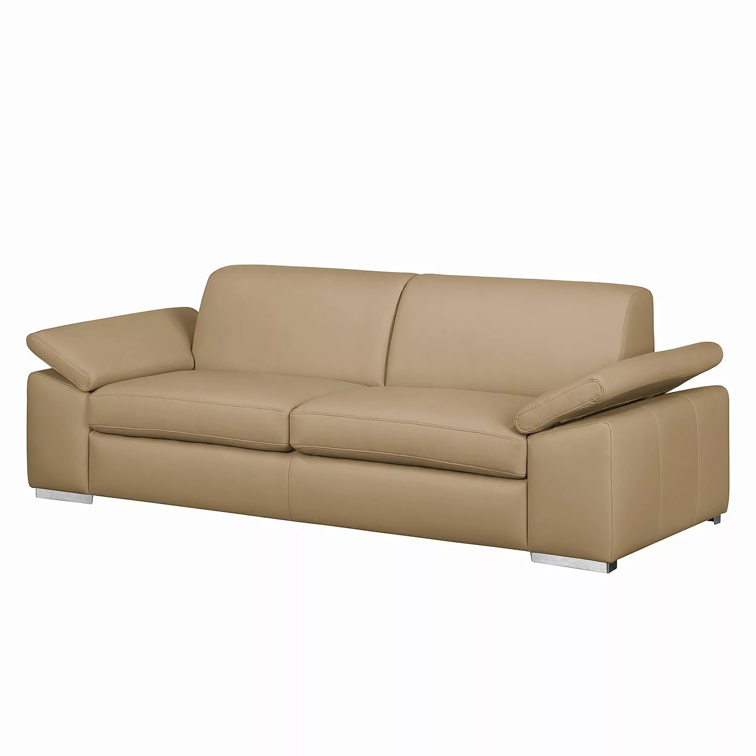 home24 Fredriks Sofa Termon I 3-Sitzer Sand Echtleder 232x82x90 cm (BxHxT) günstig online kaufen