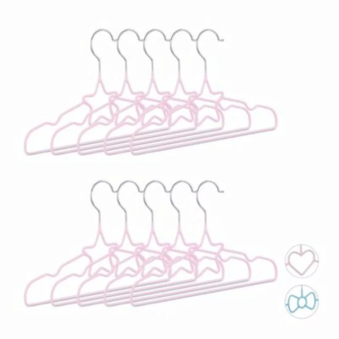 relaxdays Kinderkleiderbügel 10er Set rosa günstig online kaufen