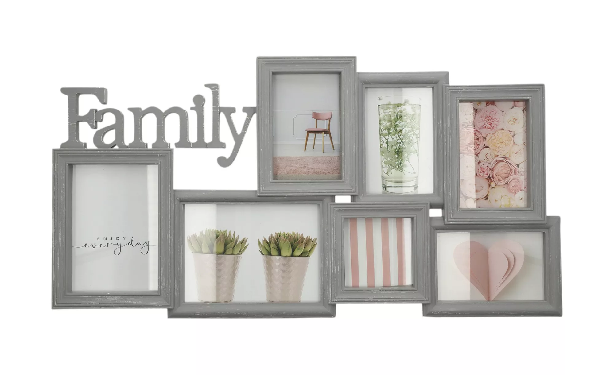 Bilderrahmen Collage  Family - grau - Kunststoff - 34,3 cm - 2 cm - Sconto günstig online kaufen