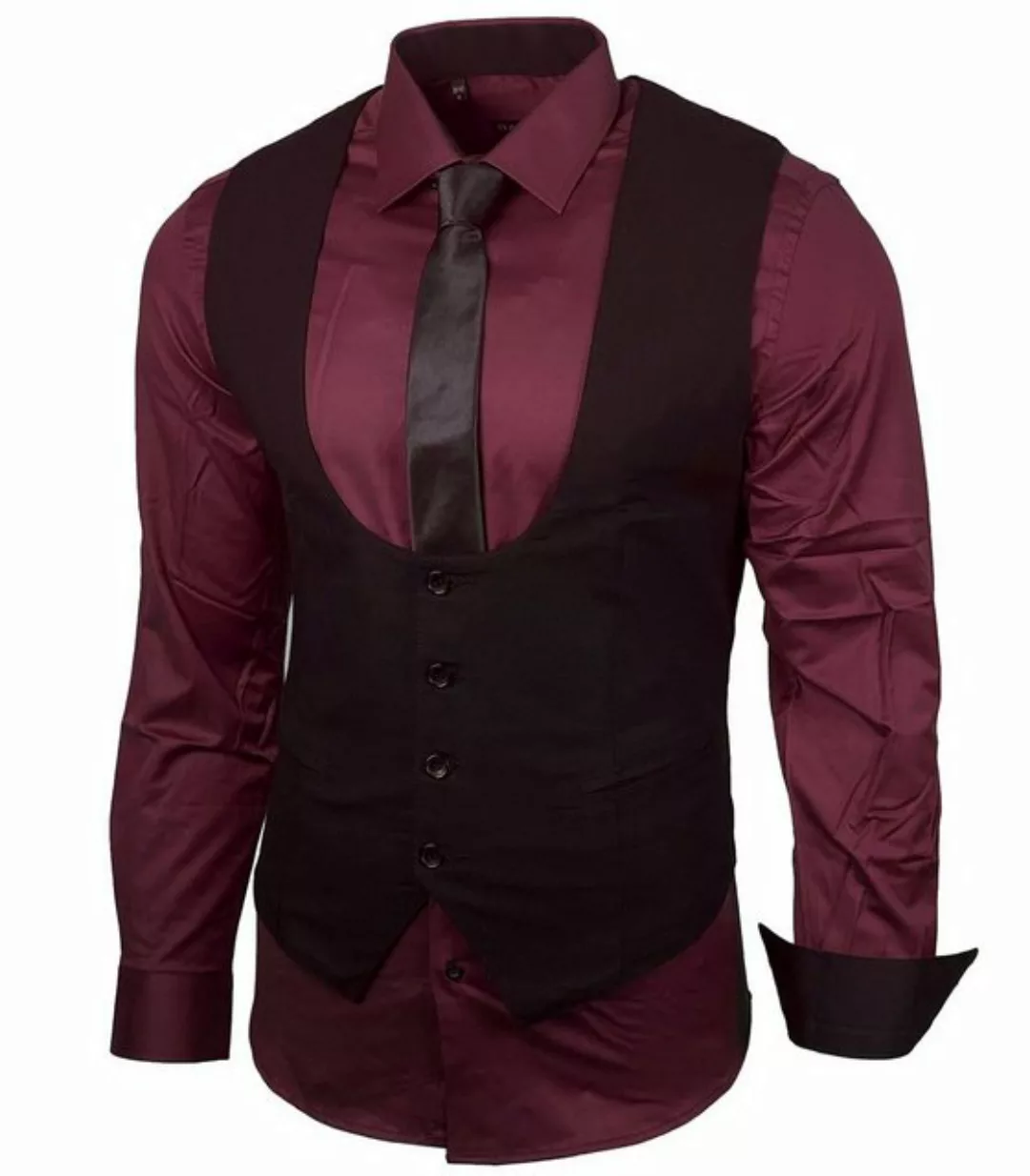 Baxboy Langarmhemd Baxboy Hemd/Weste/Krawatte Set Business Business Herrena günstig online kaufen