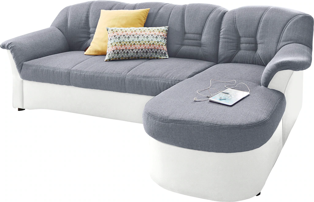 DOMO collection Ecksofa »Elva, zeitlose Formensprache, elegante Rückenstepp günstig online kaufen