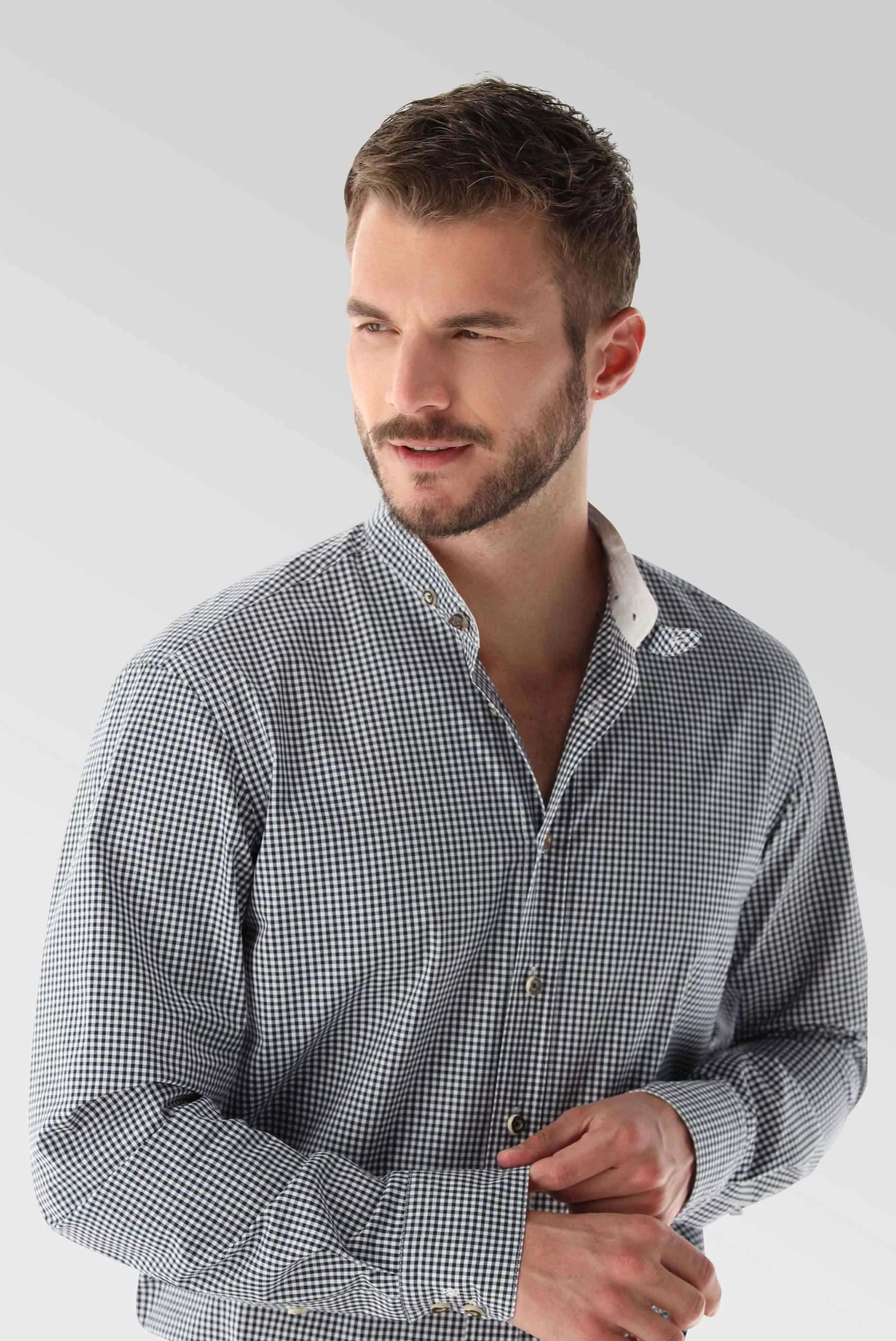 Kariertes Trachtenhemd Tailor Fit günstig online kaufen